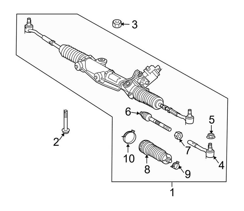 Mercedes Rack and Pinion Bellows 2124630596